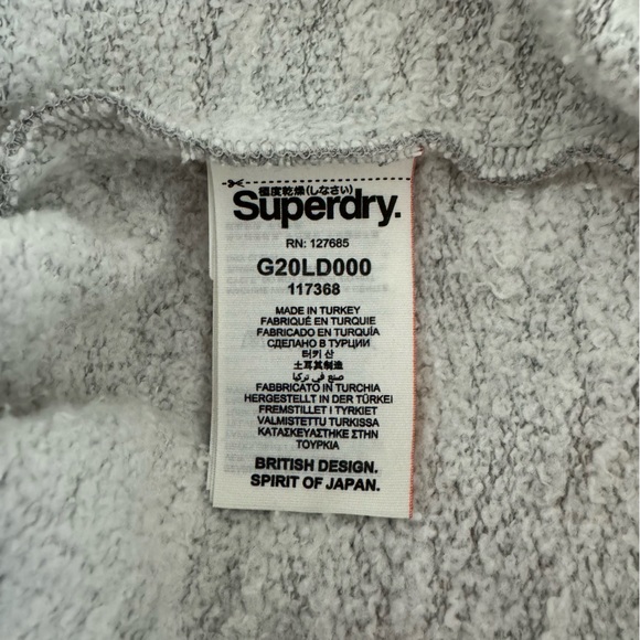 SUPERDRY Sequin Logo Floral Crop Sweat Top Medium - Picture 12 of 12